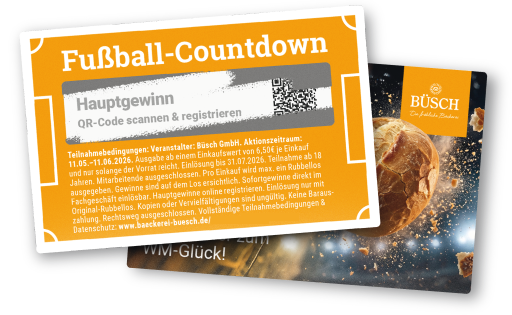 Rubbellos zum Fußball-Countdown der Bäckerei Büsch